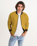 Yellow Plaid Men's Bomber Jacket