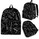 Music Instruments Black Unisex Backpack 3 Sizes