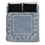 Classic Paisley Slate Bandana Duvet Cover Set 3 Pcs