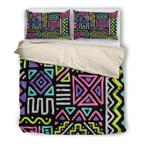 Aztec Glyphs Bedding Duvet Cover Set 3 Pieces