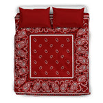 Paisley Maroon Bandana Duvet Covet Set 3 Pieces