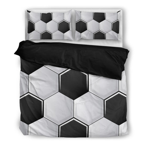 Football Black Bedding Duvet Cover Set 3 Pcs