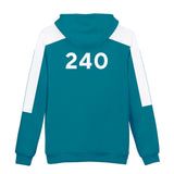 Squid Game - Number 240 Type Round Collar Turquoise Hoodie