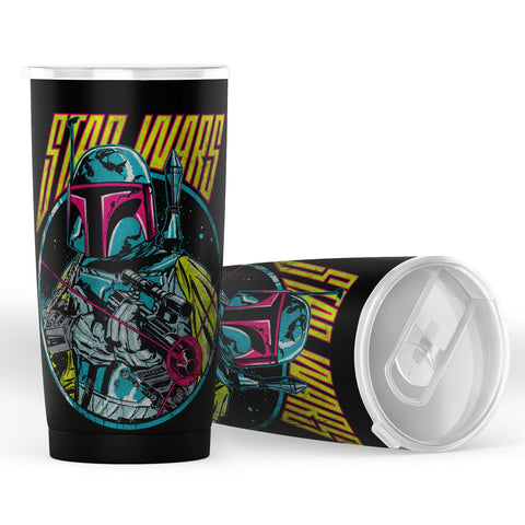 Star Wars Boba Fett Neon Blaster Vintage 20 OZ Full Size Tumbler