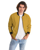 Yellow Plaid Men's Bomber Jacket