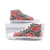 Unisex Japanese Red Clouds Pattern High Top Shoes