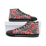 Unisex Japanese Red Clouds Pattern High Top Shoes