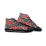 Unisex Japanese Red Clouds Pattern High Top Shoes