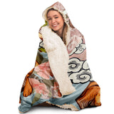 Tiger Among Cherry Blossom Unisex Hooded Blanket