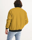 Yellow Plaid Men's Bomber Jacket
