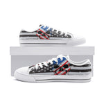 Unisex Vintage Skull American Flag Low Top Shoes