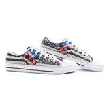 Unisex Vintage Skull American Flag Low Top Shoes