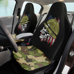 Skull American Army Car Seat Covers Set Of 2