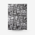 Skyscraper Black & White Buildings - Shower Curtain, Bathroom Curtains