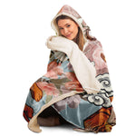 Tiger Among Cherry Blossom Unisex Hooded Blanket