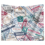 Travel Stamps - Backdrop Wall Tapestry