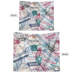 Travel Stamps - Backdrop Wall Tapestry