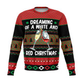 Unisex White And Red Wine Christmas Ugly Sweater