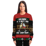 Unisex White And Red Wine Christmas Ugly Sweater