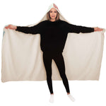 Flying White Japanese Crane Hooded Blanket