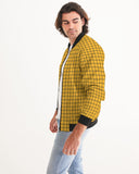 Yellow Plaid Men's Bomber Jacket