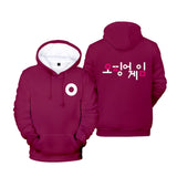 Squid Game - Circle Symbol Type Round Collar Red Hoodie For Men