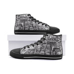 Unisex Hand Draw Skyline City High Top Shoes