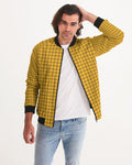 Yellow Plaid Men's Bomber Jacket