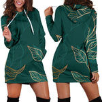 Green Leaf Floral Women's Hooded Dress