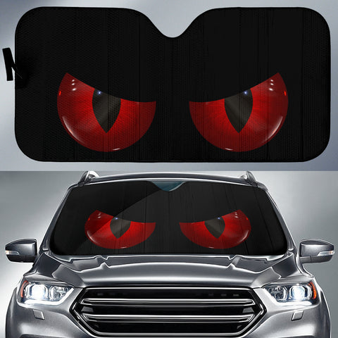 Creepy Evil Red Eyes Car Sunshade