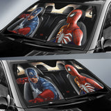 Captain America And Spiderman Front Seat Car Sunshade