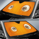 Orange Crazy Eyes Cartoon Car Sunshade