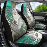 Wolf Head Zentangle Car Seat Covers Set Of 2