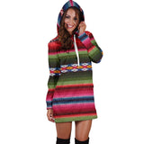 Women's Hooded Dress Aztec Art