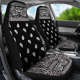 Black Paisley Bandana Car Seat Covers Set Of 2