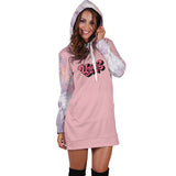 Unique Pink Marble Women's Hooded Dress