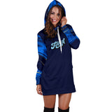 TickTock Blue Marble Women's Hooded Dress