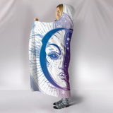 Moon Crescent and Sun Unisex Hooded Blanket