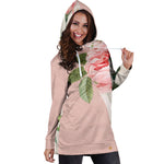 Pink Rose Flower Women's Hooded Dress