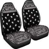 Black Paisley Bandana Car Seat Covers Set Of 2