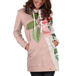 Pink Rose Flower Women's Hooded Dress